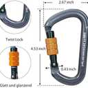 SOB Auto Locking Climbing Carabiner Clips,Heavy Duty Asymmetrical Carabiner Connector Used for Rappelling Gear Rescue Outdoor Projects Dog Leash
