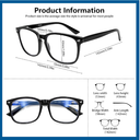 2 Pack Superb Durable Lightweight Progressive Multifocus Reading Glasses Men Women, TR90 Frame Spring Hinge Anti-Blue Light Multifocal Readers Retro No-Line Multifocal Comfort Eyeglasses, 2.5x, Black