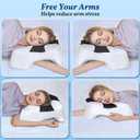 SAHEYER Side Sleeper Pillow with Arm Hole, Memory Foam Pillow for Neck and Shoulder Pain Relief, Multi-Angle Armholes Pillow for Many Sleeping Positions (Black)