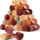 24 Pack Terracotta Wedding Flannel Throw Blankets Bulk 50 x 60 Inch with to Have to Hold Card and Rope Fleece Throw Blanket for Wedding Gifts Bed Couch Sofa Season Soft Lightweight(Terracotta)