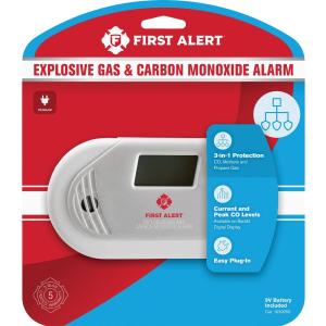FIRST ALERT Combination Explosive Gas and Carbon Monoxide Alarm with Backlit Digital Display, GCO1CN