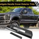 1 Set Tailgate Handle Cover Exterior Trim for Ford F-150 2021-2024 ABS Carbon Fiber Pattern Black