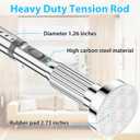 Silver Shower Curtain Rod 41-126In(4-10Ft),Curtain Rods No Drilling,Heavy Duty Large Outdoor Tension Curtain Rod for Windows or Patio,1.26In Diameter Shower Rod