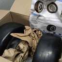 11x4.00-5 Lawn Mower Tires Flat Free Gray Rim with 3/4", 5/8" and 1/2" bearings, 3.6"-6.7" Centered Hub, 11x4.00-5 Tire for Zero Turn Front Lawn - 2Pack