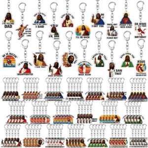Sureio 40 Pcs I Saw That Jesus Keychain Bulk Christian Gifts Church Christmas Goodie Bag Stuffers Party Favors Baptism Gifts