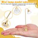 Toyvian Miniature Dollhouse Lamp: 1/12 Scale Dollhouse Lighting, LED Lights Battery Operated - Golden Decorative Lamp for Doll House Ornament Accessories(4.13X0.98X0.59in)