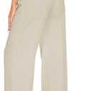 FUNYYZO Wide Leg Pants Women's High Elastic Waisted in The Back Business Work Trousers Long Straight Suit Pants (S)