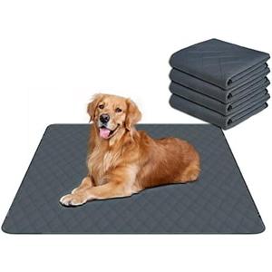 RIOUSSI Washable Pee Pads for Dogs, Reusable, Absorbent, Leakproof, Non Slip Pet Puppy Pads for Potty Training. Dark Gray, 36x41 Inch(4pack)