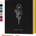 Lanpn Self Adhesive Photo Album Scrapbook 40 Pages, Linen Photos Albums DIY Sticky Magnetic Pages holds 4X6 7x5 A5 Picture for Family Wedding Birthday (Small-20 Sheets/40 Pages, Black)