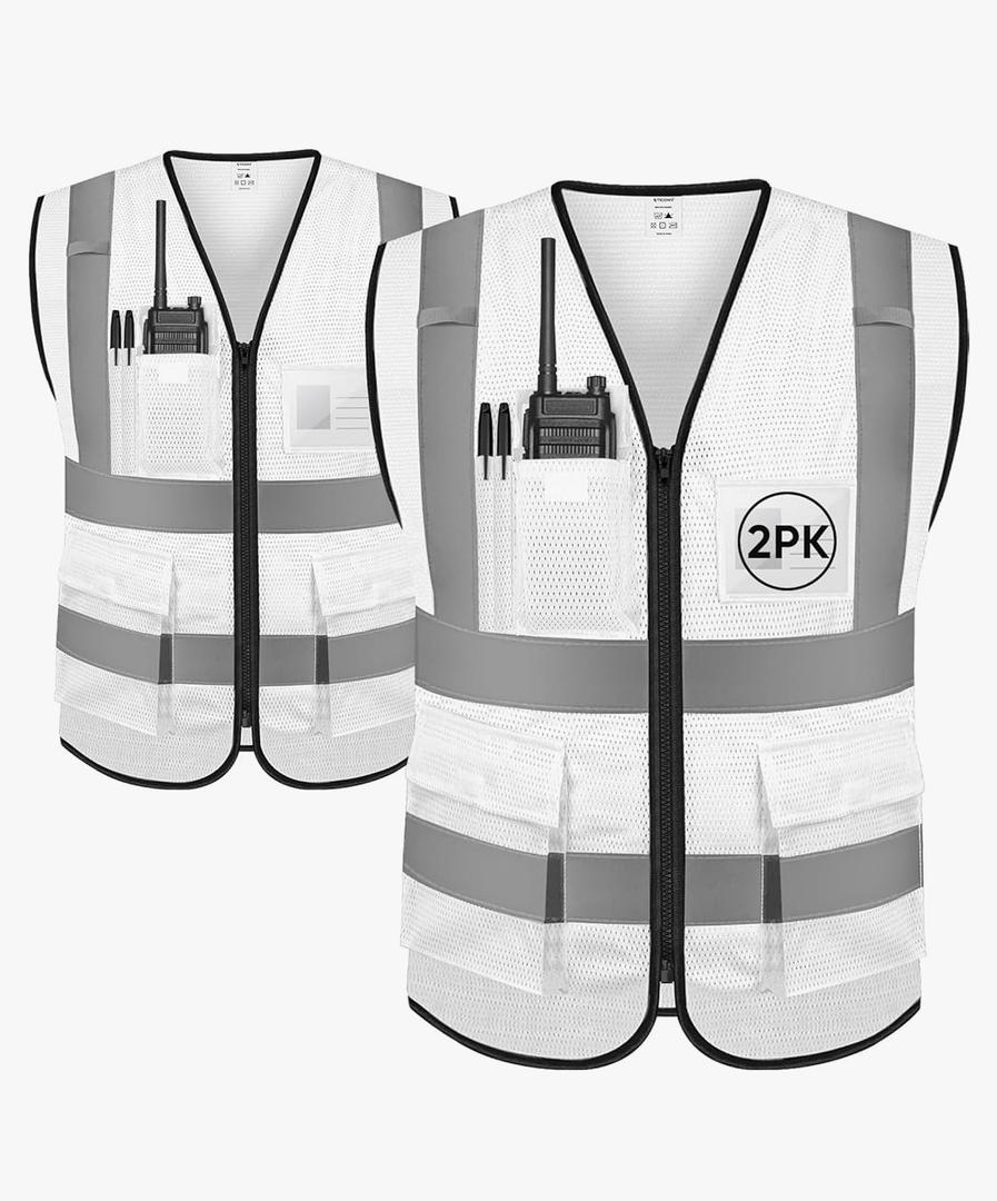 TICONN Reflective Safety Vest High Visibility Class II Mesh Vest for Women & Men Meets ANSI Standards