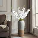 42'' Long Stem White Delphinium Artificial Flowers for Tall Vases 4PCS Fake Hollyhock Silk Flowers Realistic Larkspur Faux Flower for Home Wedding Table Decor Floral Arrangement (Pure White)