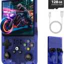 R36 Max Retro Handheld Game Console, Video Game Console with 64G Built-in 18000+ Games, 4000mAh Rechargeable, Support 30+ Simulators, Linux System, 4.0 Inch IPS Screen Portable Pocket Arcade (Blue)