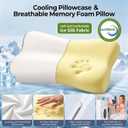 Polovo Cervical Neck Pillow - Ergonomic Side Sleeper Pillow for Neck Pain Relief, Contour Memory Foam Pillows for Deep Sleep, Orthopedic Cooling Pillow Bed Pillow for Side Back Stomach Sleepers, 25.2 Inches X 15 Inches