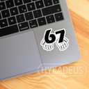 2 x (3Pcs) Six Seven 67 Meme Stickers Gen Alpha Slang 6 7 Hands Vinyl Decals Waterproof Sticker for Water Bottle, Laptop, Tumbler, Phone Case, Scrapbooking, 3" x 2.5"