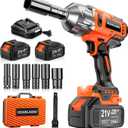 1300N.m(960Ft-lbs) Cordless Impact Wrench 1/2" Brushless High Torque Impact Wrench with 2x 4.0Ah Batteries, 6 Sockets, Charger, Extension Bar for Car, RV, Truck Wheel Lug Nuts