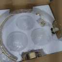 GNGXEFACA Hallway Light Fixtures, 3-Light Gold Semi Flush Mount Ceiling Light Fixture 3 Globe Glass lampshades, for Kitchen, Dining Table, Bedroom, Hallway, Entryway and Balcony