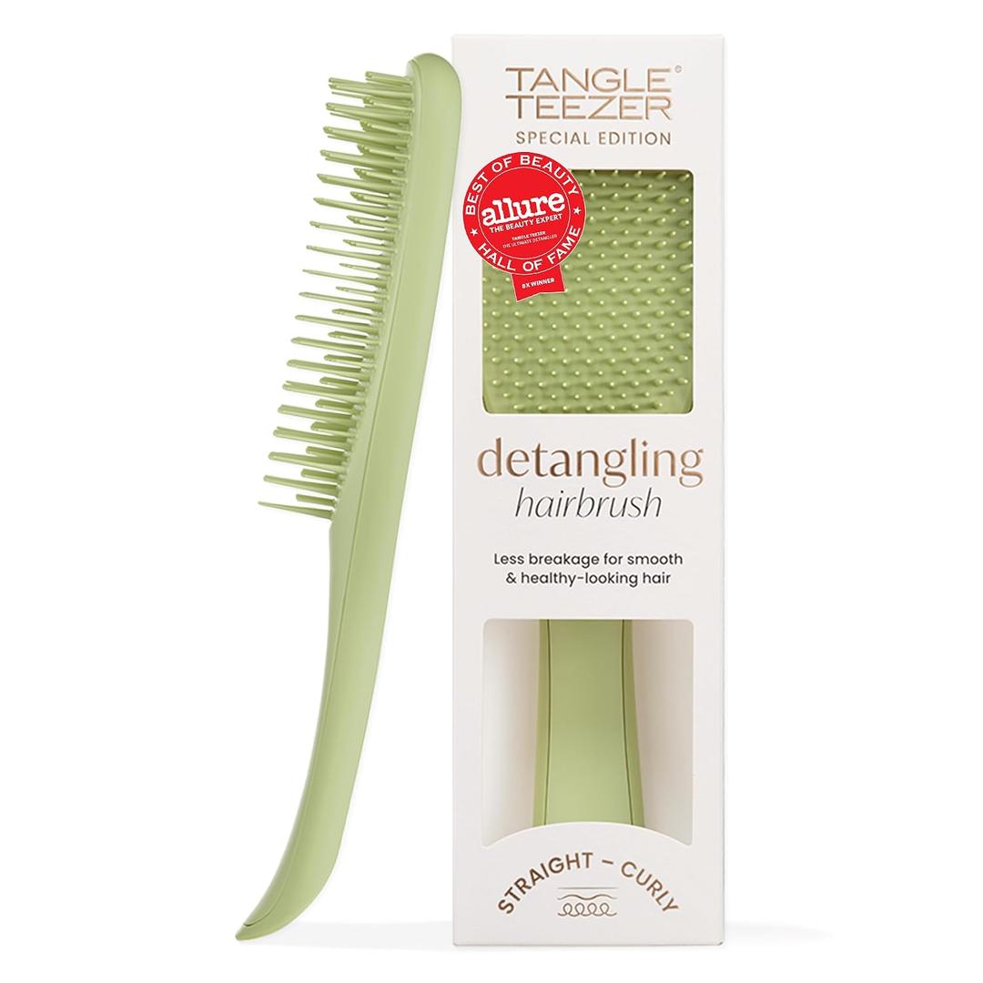 Tangle Teezer Matte Ultimate Detangler Brush for Wet & Dry Hair, Eliminates Knots & Reduces Breakage for Straight to Curly Hair Types, Olive Green