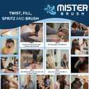 Mister Brush 2-in-1 Hairbrush Mister Innovative Hair Mist & Brushing Tool for Wet & Dry Hair Styling No-Tangle Bristles, Convenient Water Reservoir, Easy-to-Use (Pink)