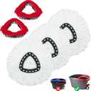 Mop Heads Replacement for Ocedar, Mop Replace Head for Ocedar EasyWring 1 Tank, Microfiber Spin Mop Refills, Include 3 Spin Mop Replacement Head Deep Cleaning Machine Washable with 2 Scrubber Mop Head (White)