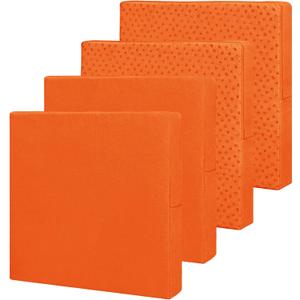 Easy-Going Waterproof Patio Cushion Covers 22x20x4 inch 4 Pack Replacement Non-Slip Outdoor Seat Cushion Slipcover with Zipperr, Orange