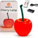 Cherry Lamp LED Light Unique Red Table Lamp for Bedroom, Nightstand or Living Room, Funky and Modern Desk Lamp, Small Decorative Cherry Bedroom Decor