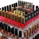 JACKCUBE DESIGN 5 Tier Clear Nail Polish 360 Rotating Display Rack Organizer Stand Makeup Cosmetics Storage Box Carousel Shelf with Acrylic Guard(5tier) :MK387-5