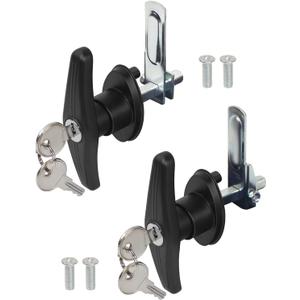 Truck Cap Camper Shell T-Handle Lock Latch Replacement Parts, Truck Bed Topper Door Locking Kit Accessories with Keys - L&R Lock
