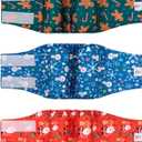 CuteBone Christmas Doggie Diapers for Male Dogs Large Dog Diapers Male DM34L, M