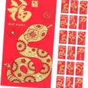 60pcs 2025 Year of The Snake Red Envelope Festival Wedding Money Envelopes for Holder Decoration with Savings Save Occasion Guest Birthday China Snake Year Money Pocket Fancy Paper (Assorted Color)