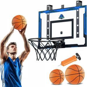 24" x 16" Indoor Large Basketball Hoop Toy - Upgraded Adjustable Height Basketball Hoop Over The Door with Complete Accessories, Basketball Toys Christmas Birthday Gifts for Kids & Adults