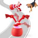 Potaroma Interactive Dog Ball Toys Touch Activated, Rechargeable, Squeaky Dog Toy, Moving Wicked Ball for Pup with Rope for Medium Small Dogs Puppy Dark Red