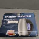 Chefman 1.8 Liter Electric Kettle, 1500W Rapid Water Boiler with Lift-Out Lid Stainless Steel