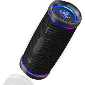 TREBLAB HD77 Bluetooth Speaker - Powerful 360 Sound with Impactful Bass, 30W Portable Wireless Audio, 20H Battery, IPX7 Waterproof, TWS Stereo, Shockproof Design for Outdoor, Beach, Pool, Jobsite (Black)