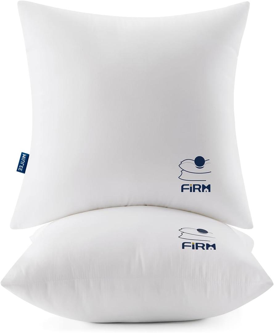 MIULEE 18x18 Throw Pillow Inserts Set of 2, Decorative Throw Pillows for Couch Sofa Bed, 100% Virgin Fiber Filling