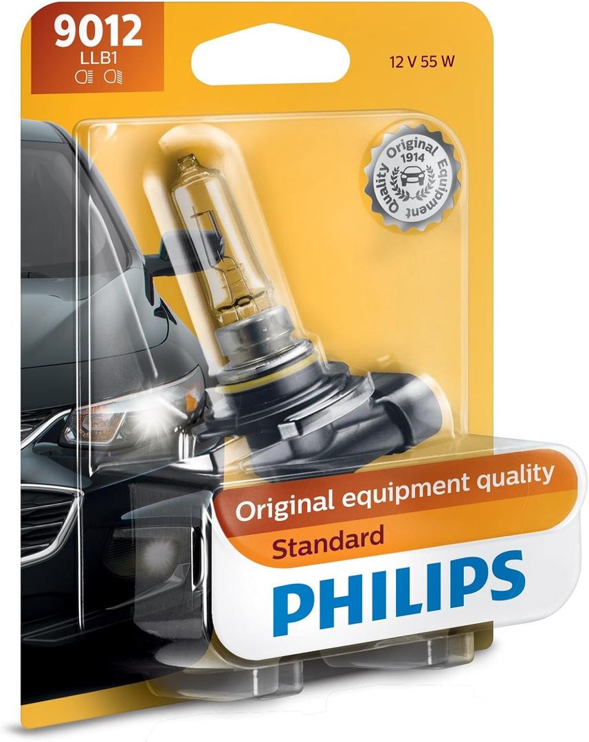 Philips 9012 HIR2 Standard Halogen Headlight Bulb, 1 Pack