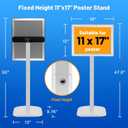 Heavy Duty Pedestal Sign Holder, 11"x17" Sign Stand Outdoor Indoor