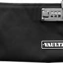 Vaultz Money Bag with Lock - 5 x 8 Inches, Men & Women's Locking Accessories Pouch for Cash, Bank Deposits, Wallet, Medicine, Phone and Credit Cards - Black