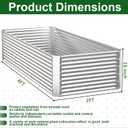 3 Pack Tall 4x2FT Raised Beds for Gardening, Corrugated Galvanized Steel Raised Garden Bed, Outdoor Metal Above Ground Garden Bed for Vegetables and Flowers(Rectangular)