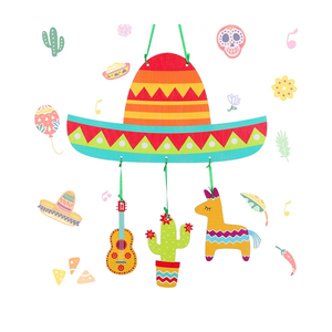 Cinco de Mayo Wood Door Sign Mexican Fiesta Hanging Welcome Decor Sombrero Guitar Cactus Wooden Plaque Wall Porch Sign Mexican Holiday Decorations for Cinco de Mayo Party