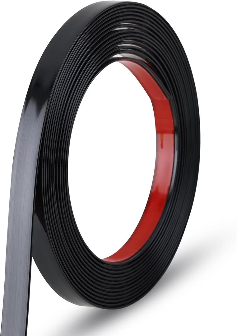 Gaahing 196.8" x 0.5" Brushed Black Molding & Wall Trim, Flexible Peel and Stick Decorative Strip for Tile, Mirror, Ceiling, Floor, Panel, Cabinet