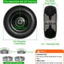 11x4.00-5" Lawn Mower Tire on Wheel Flat Free 2 PCS, 3/4" or 5/8" Bearing, Solid Mower Wheel for Residential and Commercial 3.4"-5" Centered Hub, Zero Turn Mower Front Tires