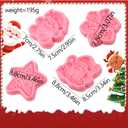 2 x 4 Pcs Christmas Santa Claus Silicone Molds, Snowflake Chocolate Fondant Mold, for Cupcake Toppers Cake Decorations Candy Sugar Craft Chewing Gum Desktop Decor Ornaments Resin Pendant Clay