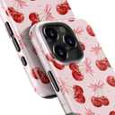 for iPhone 16 Pro Max Case, Wireless Charging Compatible,Dual-Layer Protection with Cute Wildflower, Soft Silicone + Hard Shell, Chic Phone Cover for Women - Sweet Cherry Bows