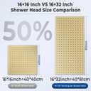 Dual Shower Heads System 16"x32" Ceiling Mount Rainfall and 6" Wall Mounted Shower Heads with 6 body Jets Thermostatic Shower Valve Full Body Shower System Can All Run Together Brushed Gold