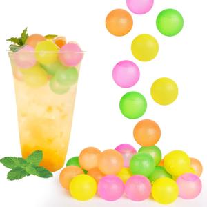 100 Pack Reusable Ice Cubes for Drinks - Colorful Round Shape Plastic Cubes Without Diluting - BPA Free, Refreezable for Coffee, Wine, Whiskey, Cocktails (Multicolor)