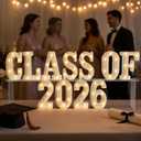 8 Inch Class of 2026 Light Up letters Graduation Decorations, PP Warm White Light Sign for High School Seniors College Students, 2026 Grad Party Decorations, Gift for friends