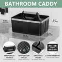BYUNER Black Shower Caddy Portable: Plastic Bathroom Caddy Organizer with Handle and Holes, Cleaning Caddy, Hard Shower Basket Storage Tote for Toiletry, College Dorm Room Essentials for Men