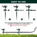 2 Packs Spike Sprinklers for Yard, Impact Sprinkler on Metal Step Spike Base, Adjustable Zinc Alloy Water Sprinkler for 360 Degree Large Area Yard Garden Lawn Irrigation