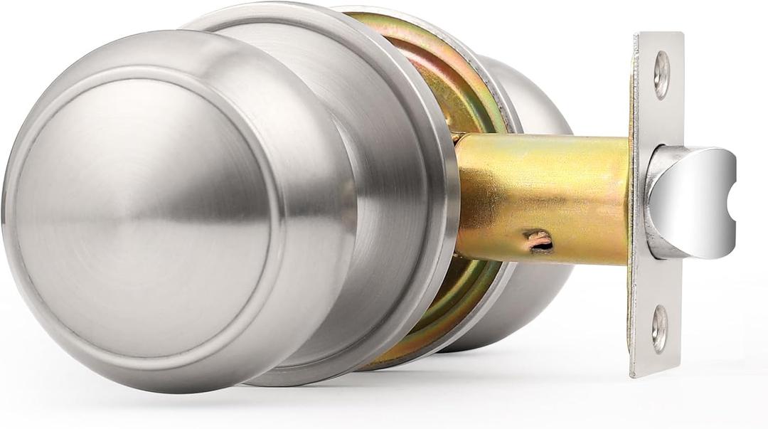 Probrico Hall and Closet Door Handle Brushed Nickel Passage Door Knob