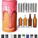Frost Buddy Universal Buddy Can Cooler - Fits All - For Regular 12 & 16 oz or Slim-Size Bottles - Insulated Double-Walled Stainless Steel (Ice Cream)